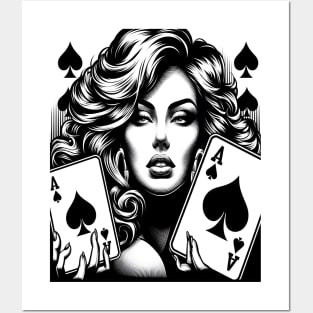 spades card woman poker Posters and Art